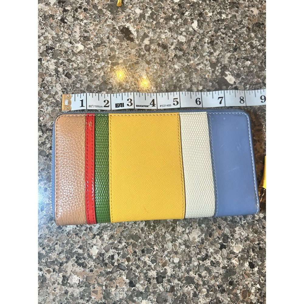 Tory Burch Robinson Mini Balloon Stripe Leather Continental Wallet - Picture 8 of 16
